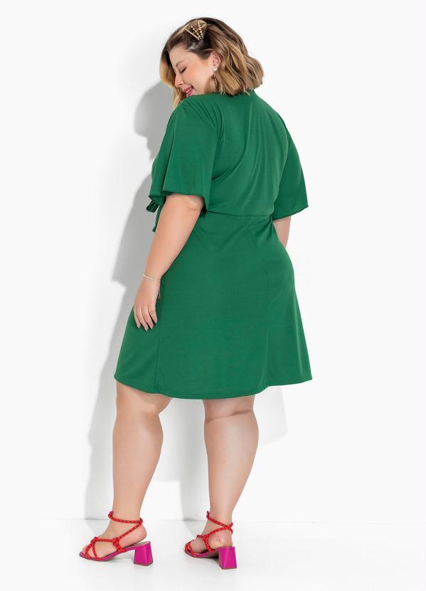 Marguerite - Vestido Verde Bandeira com Amarração Plus Size 5