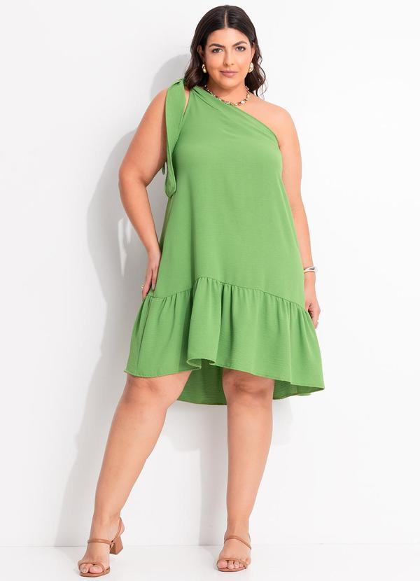 Vestido (Verde Claro) em Crepe Plano