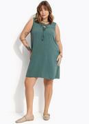 Vestido Verde em Crepe Plano
