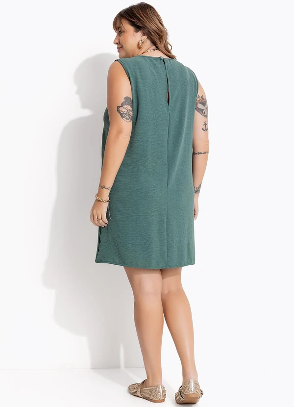 Marguerite - Vestido Verde em Crepe Plano 2