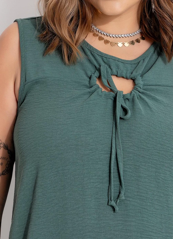 Marguerite - Vestido Verde em Crepe Plano 6