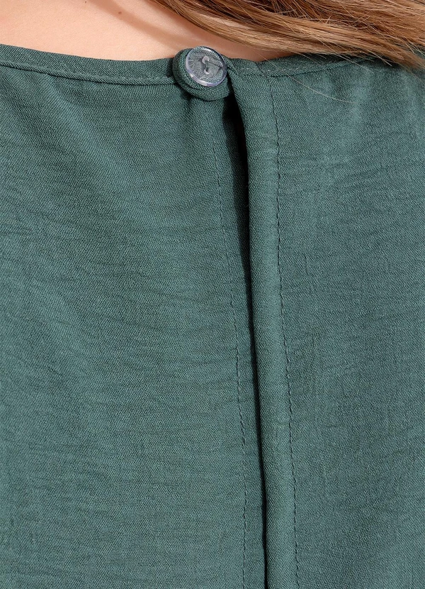 Marguerite - Vestido Verde em Crepe Plano 7