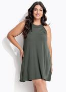 Vestido Verde em Malha de Viscose