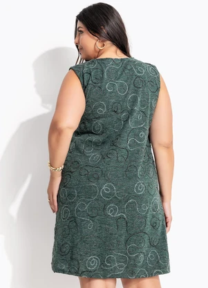 Marguerite - Vestido Verde Escuro em Malha Bordada - MARGUERITE