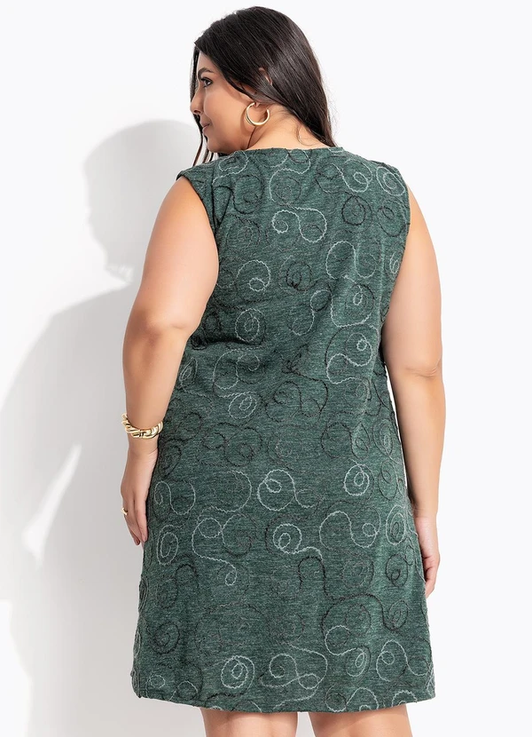 Marguerite - Vestido Verde Escuro em Malha Bordada 2