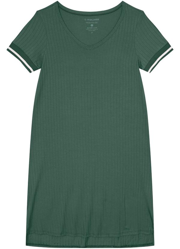 Malwee Plus - Vestido Verde Esmeralda Mullet Canelado 3