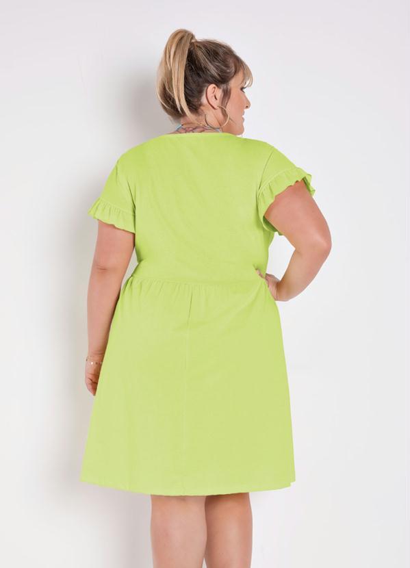 Marguerite - Vestido Verde Lima com Franzidos Plus Size 2