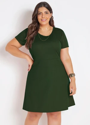 Vestido Verde Militar em Malha Marguerite
