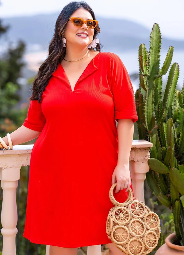 Marguerite - Vestido Vermelho em Canelado