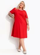 Vestido Vermelho em Malha de Algod�o