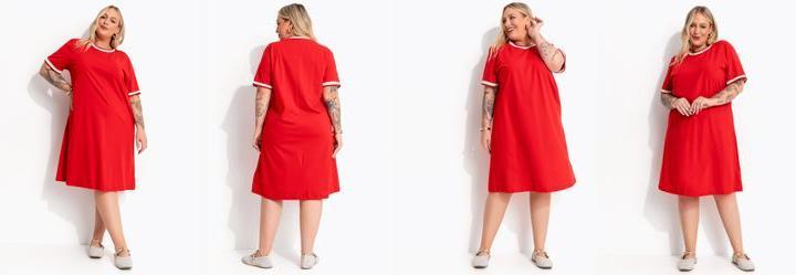 Vestido Vermelho em Malha de Algod�o