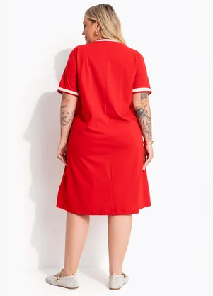 Marguerite - Vestido Vermelho em Malha de Algodão - MARGUERITE