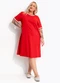 Marguerite - Vestido Azul Marinho em Malha de Algodão - variação: Vermelho