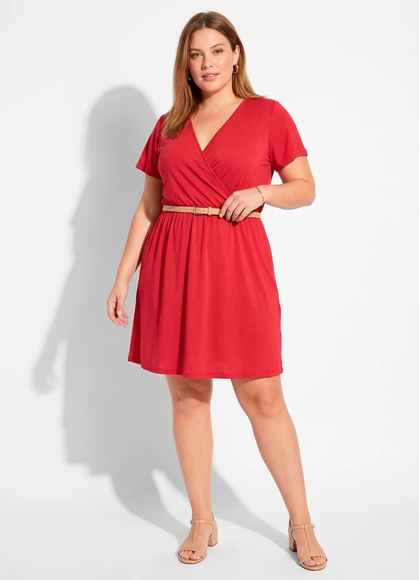 Marguerite - Vestido Vermelho em Malha Leve
