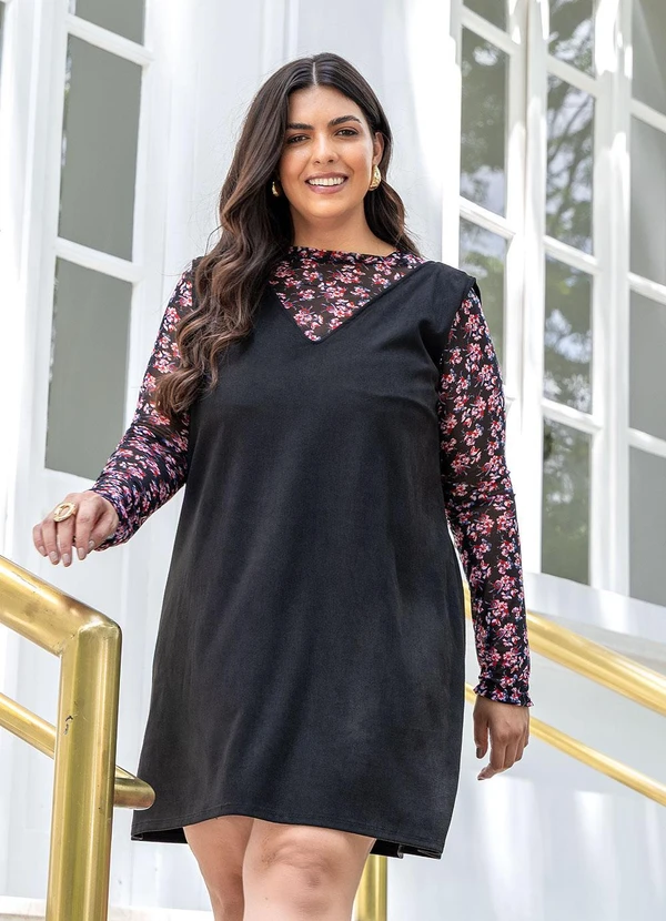 Marguerite - Vestido Preto em Malha Suede 10