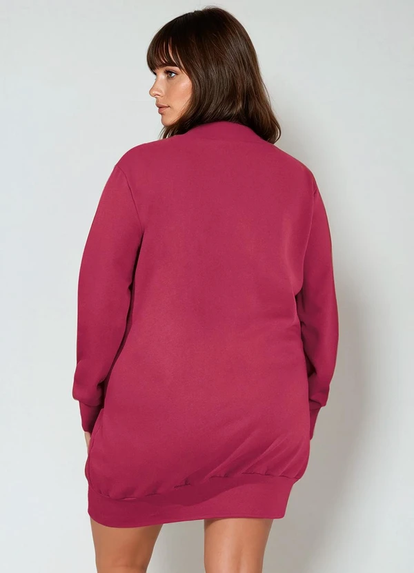 Vestido Vermelho em Moletom Plus Size Marguerite