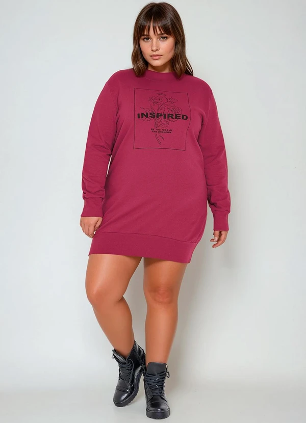 Marguerite - Vestido Vermelho em Moletom Plus Size 2