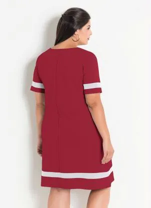 Marguerite - Vestido Vermelho Plus Size com Estampa Frontal - MARGUERITE