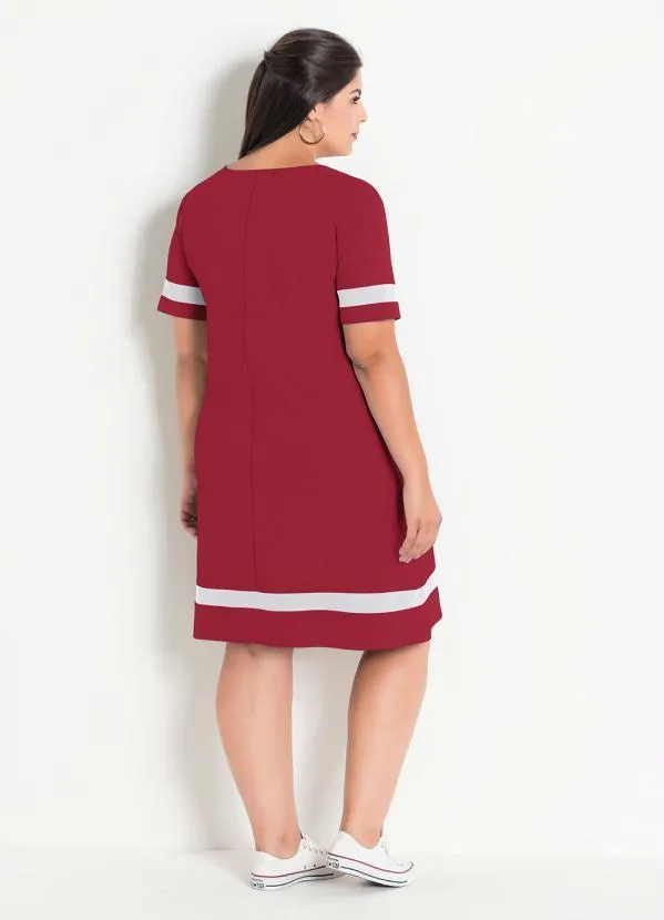 Marguerite - Vestido Vermelho Plus Size com Estampa Frontal 4