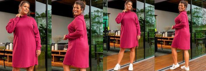 Vestido Vinho em Malha de Algodo