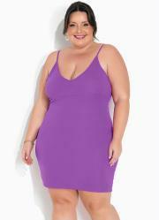 Vestido Violeta com Alcinhas Plus Size