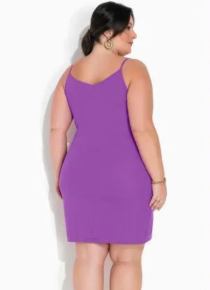 Marguerite - Vestido Violeta com Alcinhas Plus Size - MARGUERITE