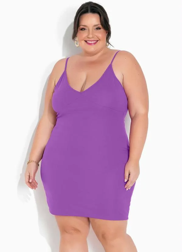 Marguerite - Vestido Violeta com Alcinhas Plus Size