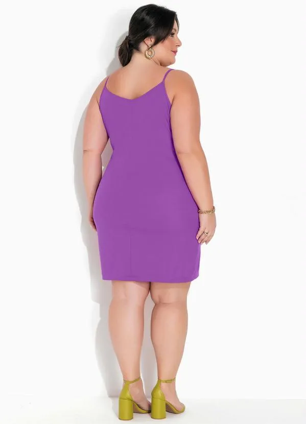Marguerite - Vestido Violeta com Alcinhas Plus Size 4