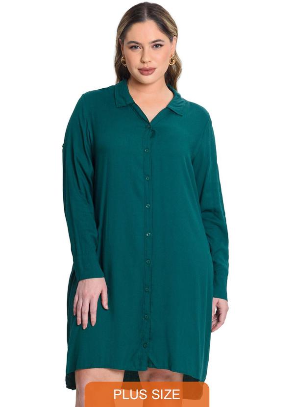 Secret Glam - Vestido Viscose Sarjada Twill Verde