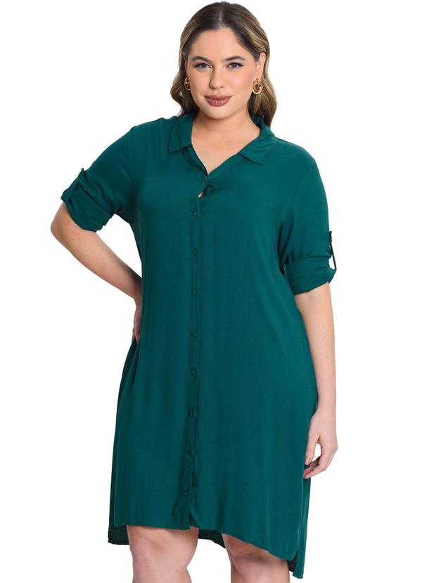 Secret Glam - Vestido Viscose Sarjada Twill Verde 3
