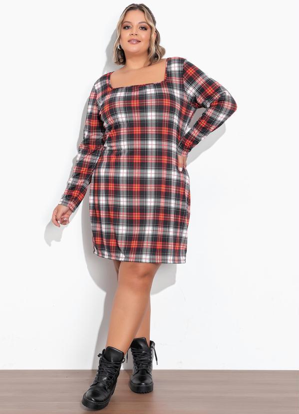 Marguerite - Vestido Xadrez Decote Quadrado Plus Size 4