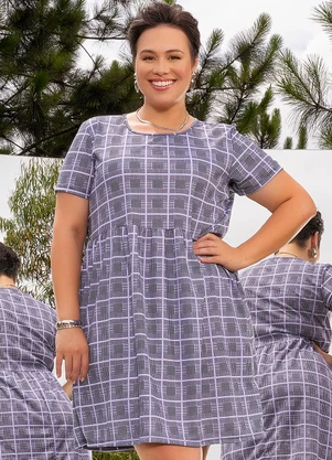 Marguerite - Vestido Xadrez em Malha - MARGUERITE