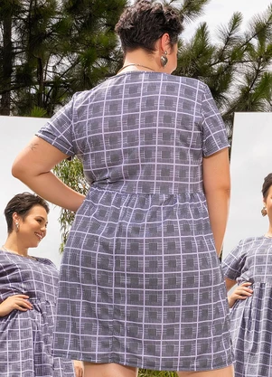 Marguerite - Vestido Xadrez em Malha - MARGUERITE