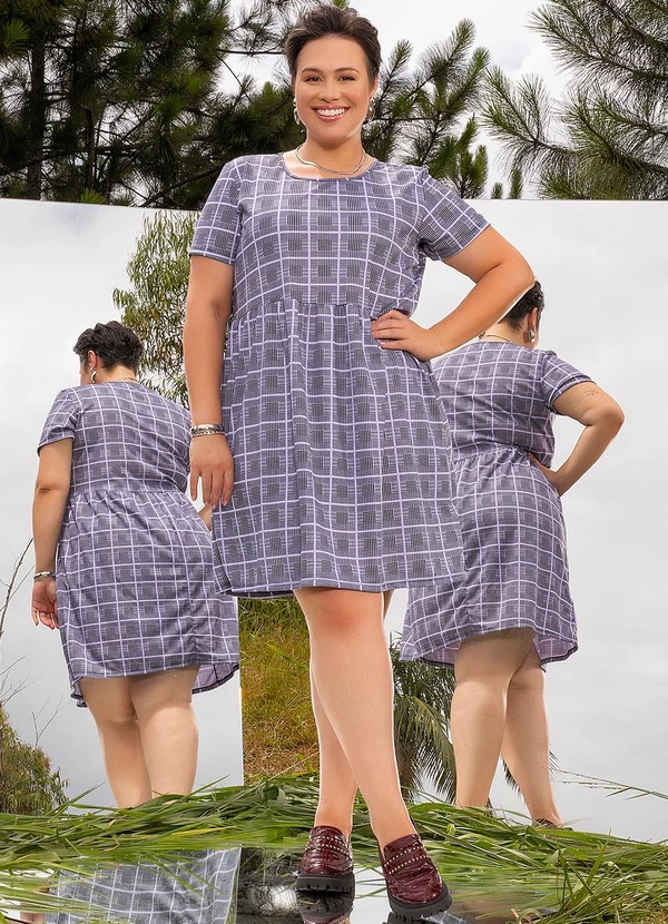 Marguerite - Vestido Xadrez em Malha 3