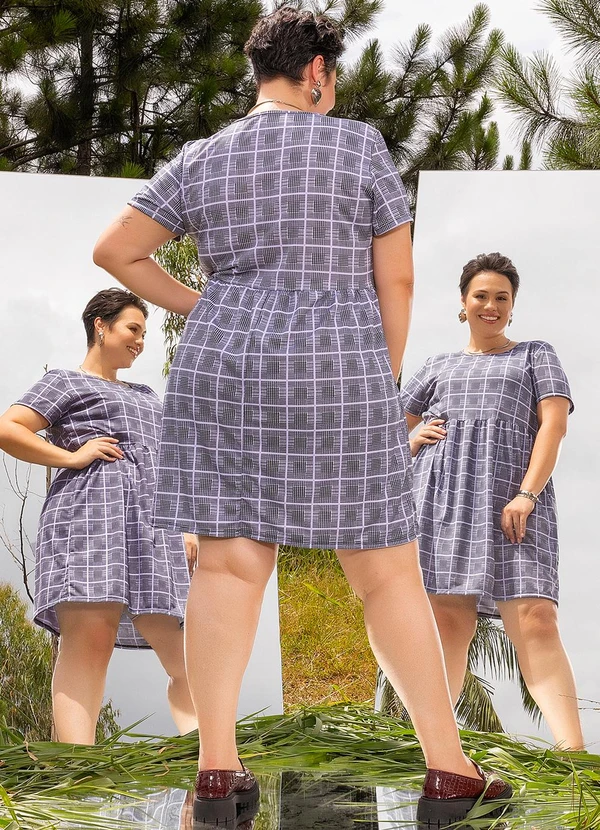 Marguerite - Vestido Xadrez em Malha 2