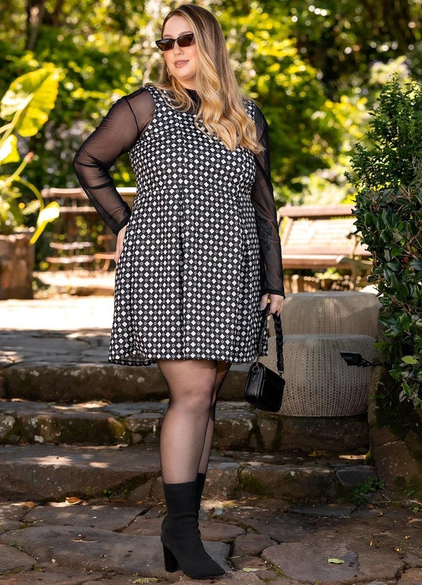 Marguerite - Vestido Xadrez em Moletinho 10