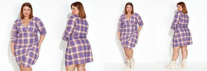 Vestido Xadrez Lils Transpassado Plus Size