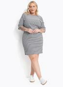 Vestido Xadrez Pied Poule em Malha Texturizada