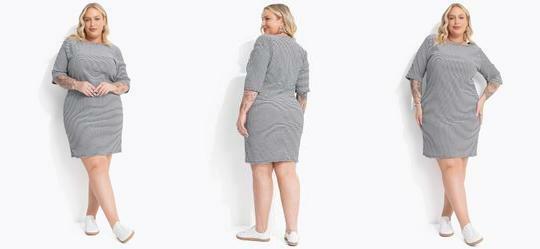 Vestido Xadrez Pied Poule em Malha Texturizada