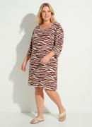 Vestido Zebra Marrom em Malha de Viscose