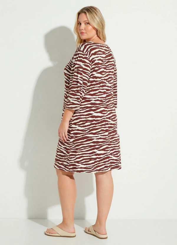 Marguerite - Vestido Zebra Marrom em Malha de Viscose 2