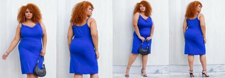 Vestido Azul Royal em Malha