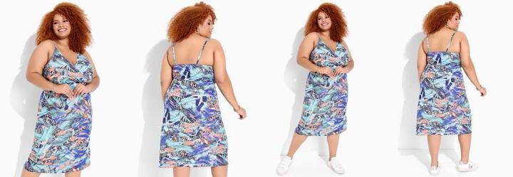 Vestido Borboleta Abstrata em Malha