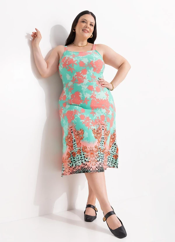 Marguerite - Vestido Floral Barrado em Malha de Viscose 5