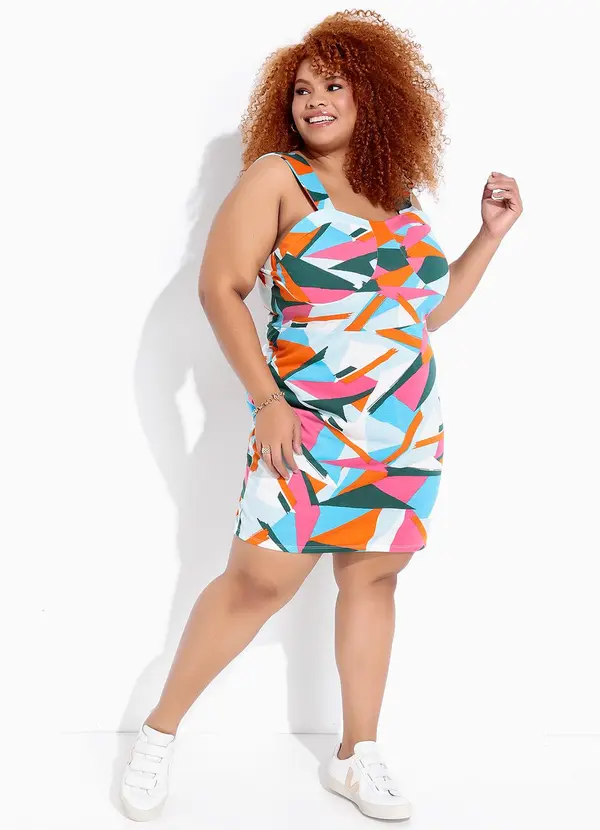 Marguerite - Vestido Geométrica Azul em Malha 4