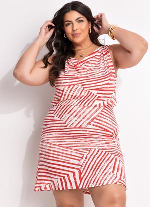 Vestido (Listras Vermelhas) em Malha de Viscose