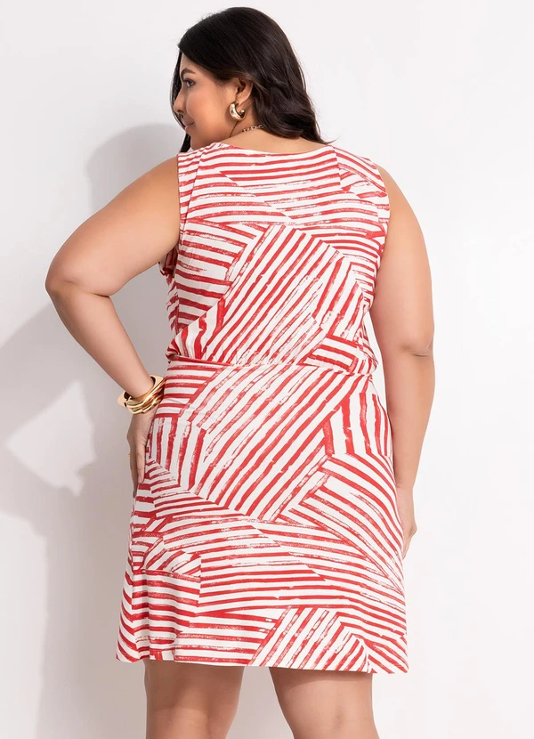 Marguerite - Vestido Listras Vermelhas em Malha de Viscose 3