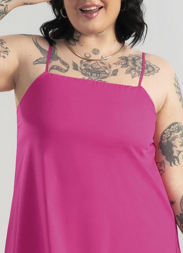 Cativa - Vestido Plus Size de Alças Midi Rosa 2
