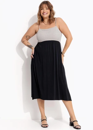 Marguerite - Vestido Preto em Malha Texturizada - MARGUERITE