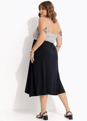 Marguerite - Vestido Preto em Malha Texturizada - MARGUERITE
